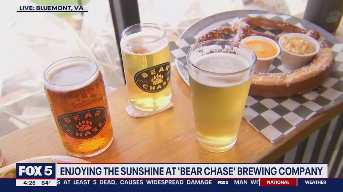 Enjoying the sunshine at Bear Chase Brewing Company